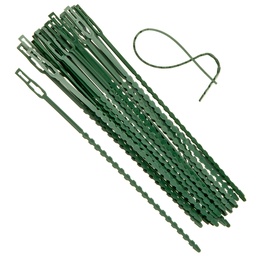 Nature Universele bindband met rattenstaartsluting groen 35cm set à 12 stuks